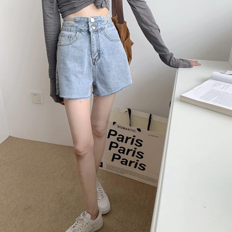 デザインショートデニムパンツ おしゃれなデザインで可愛く着こなせる S1826