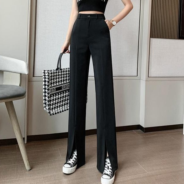 ハイウエストセンタースリットパンツ♡大人可愛いデザイン S2745