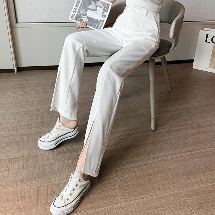 ハイウエストセンタースリットパンツ♡大人可愛いデザイン S2745