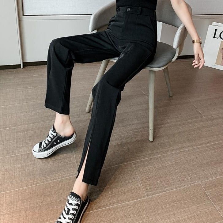 ハイウエストセンタースリットパンツ♡大人可愛いデザイン S2745
