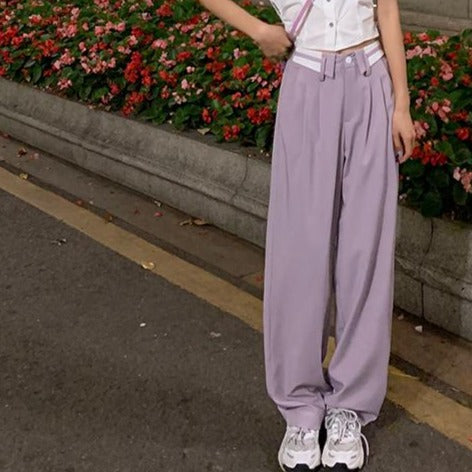 ウエストデザインのワイドパンツ♡ゆったり可愛い S2744