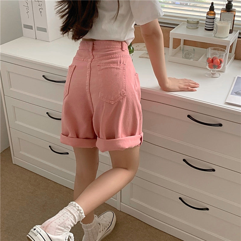 ウエストフックハーフデニムパンツ♡ガーリーなデザイン S1824