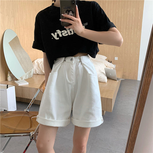 ウエストフックハーフデニムパンツ♡ガーリーなデザイン S1824