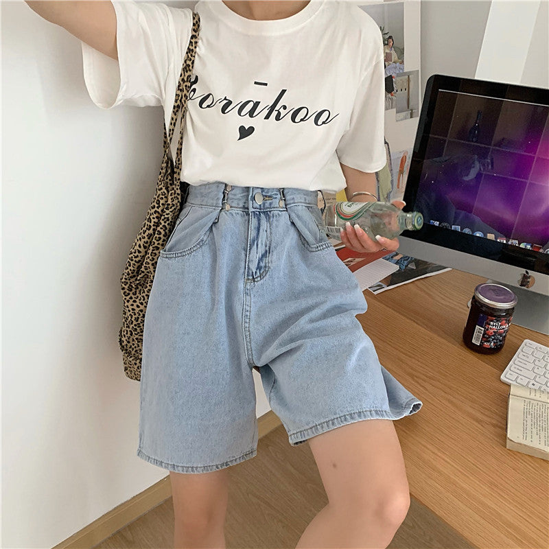 ウエストフックハーフデニムパンツ♡ガーリーなデザイン S1824