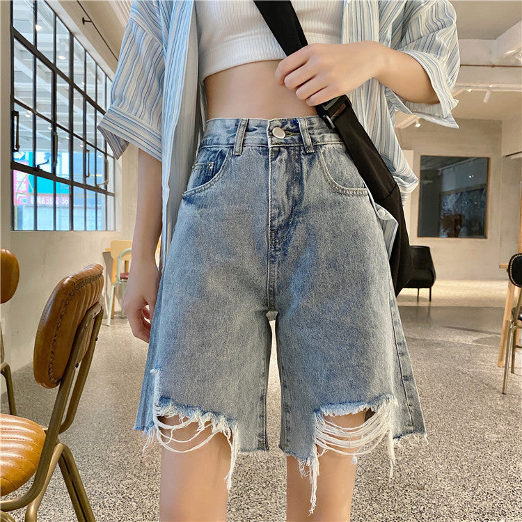ダメージデニムハーフパンツ♡カジュアルに可愛く S1822