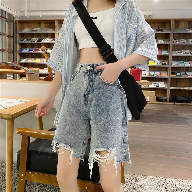 ダメージデニムハーフパンツ♡カジュアルに可愛く S1822