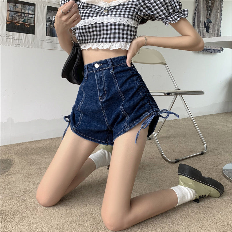 サイドドローストショートデニムパンツ S1819
