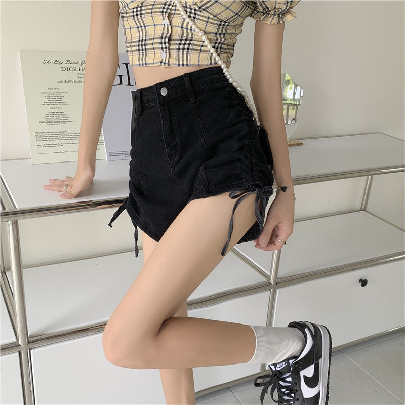 サイドドローストショートデニムパンツ S1819