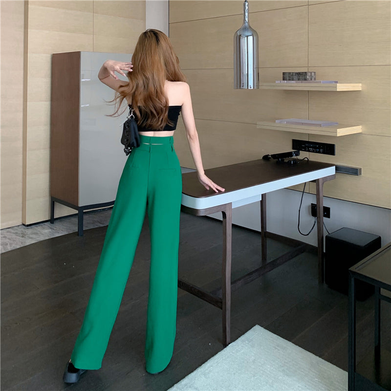 ウエストデザインストレートパンツ♡大人可愛いシルエット S2690