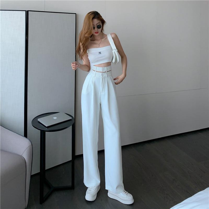 ウエストデザインストレートパンツ♡大人可愛いシルエット S2690