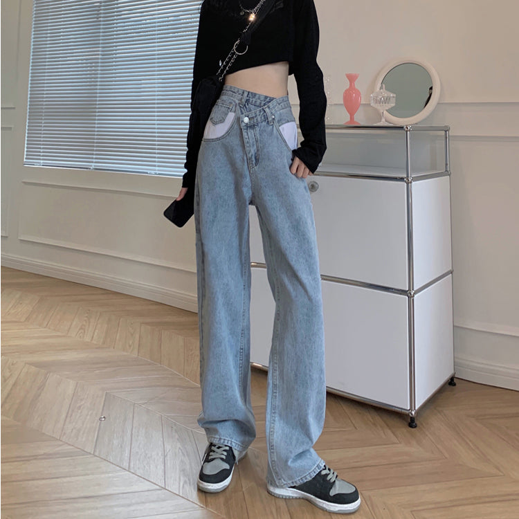 アシメクラッシュデニムパンツ♡ダボっとシルエットでお洒落に S2679