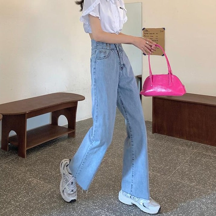 ベルト付きストレートデニムパンツ♡ S2636
