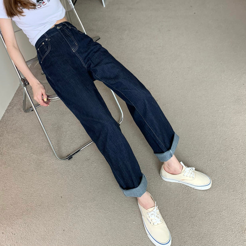 ストレートデニムパンツ シンプルで着回し抜群 S2602