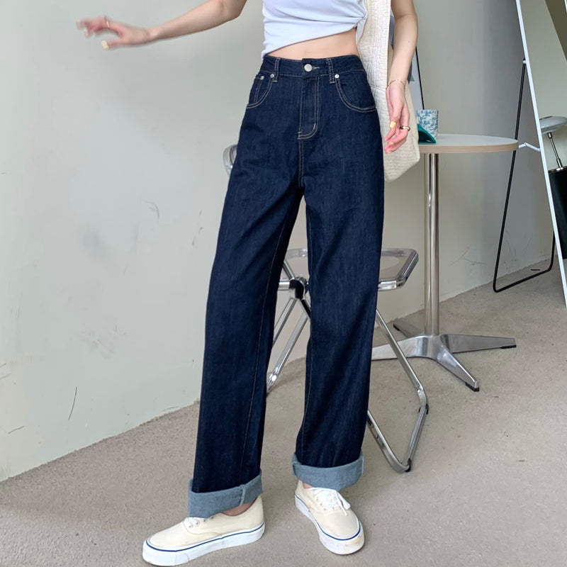 ストレートデニムパンツ シンプルで着回し抜群 S2602