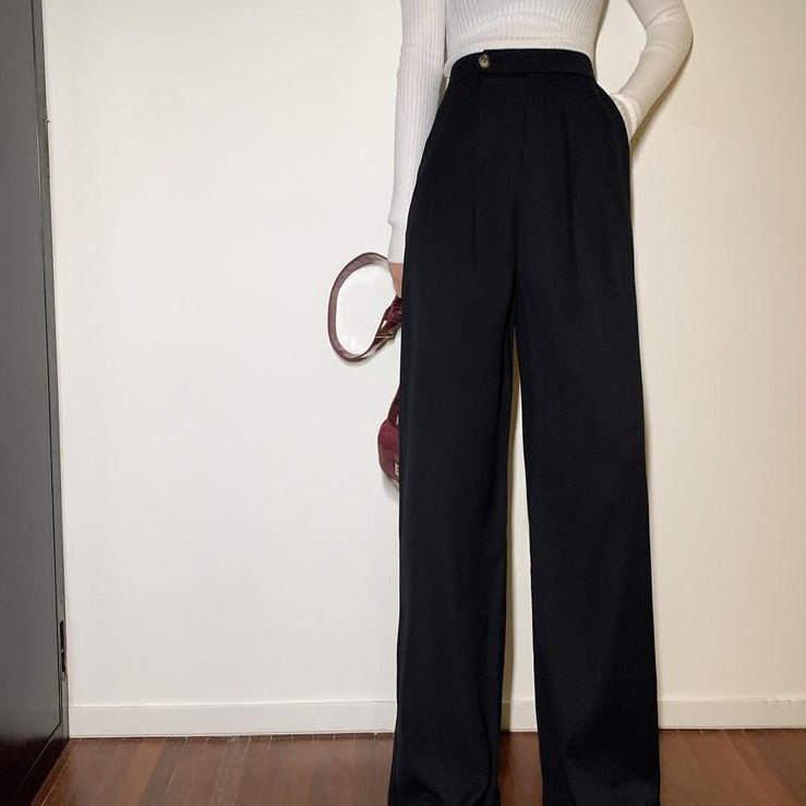 ベーシックストレートパンツ♡脚長効果でおしゃれに S2593