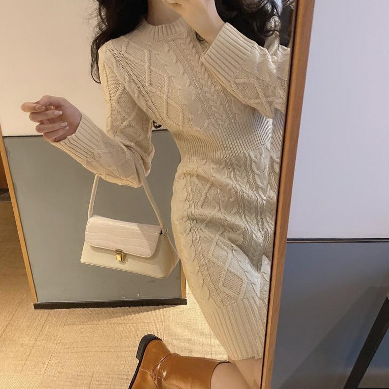 ケーブル編みニットミニワンピースでスタイルアップ♡ S1091