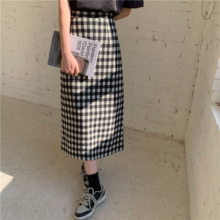 モノトーンチェックスカート シンプルで大人可愛い S1724
