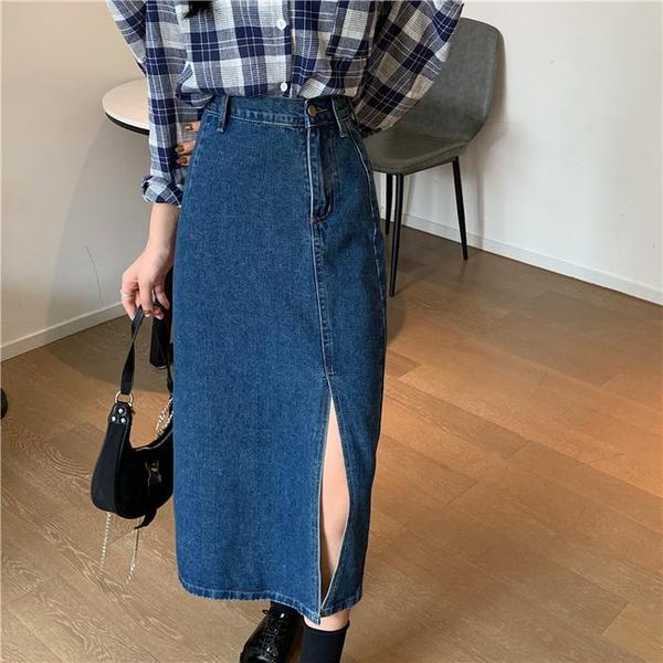 デニムスカート スリットデザインで大人可愛い S2844