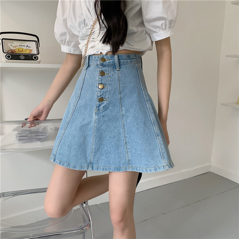 デニムAラインスカート かわいいデニムスカート S2791