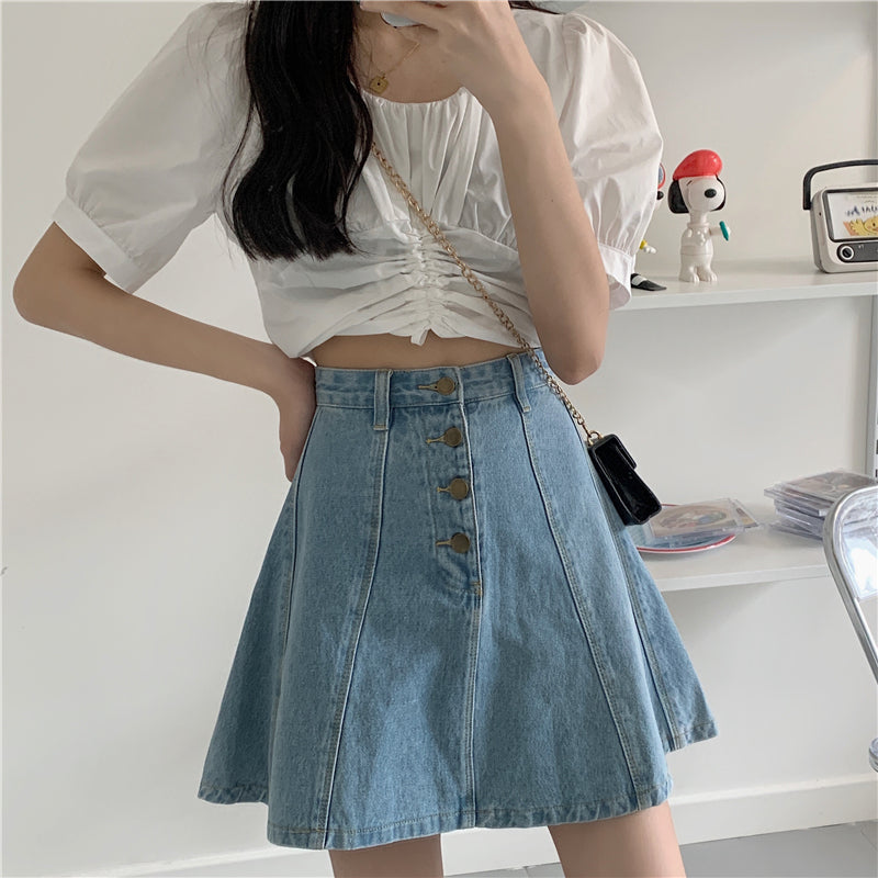 デニムAラインスカート かわいいデニムスカート S2791