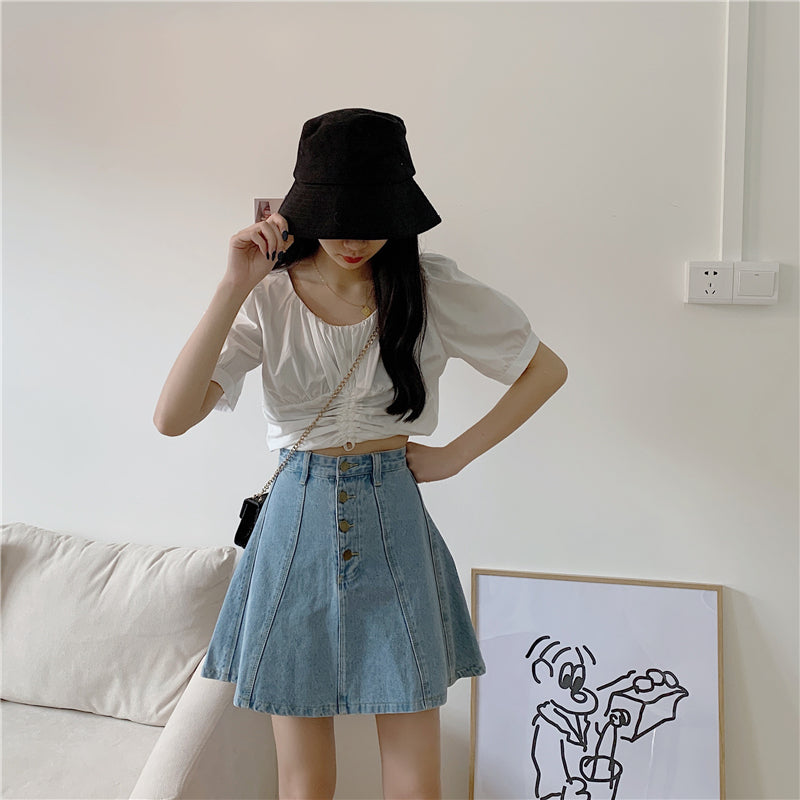 デニムAラインスカート かわいいデニムスカート S2791