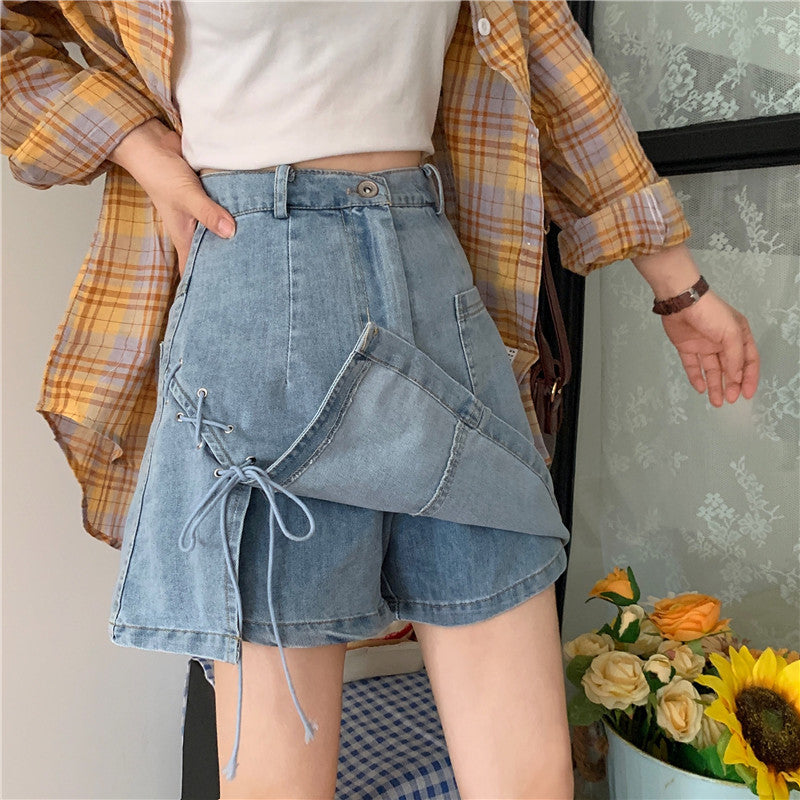レースアップハイスリットデニムスカート♡ S2789