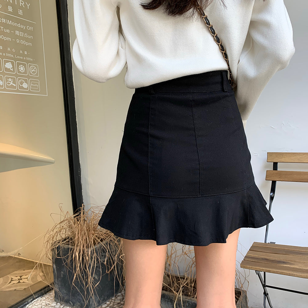 マーメイドミニスカート♡ぺプラム切り替えで華奢見せ S1970