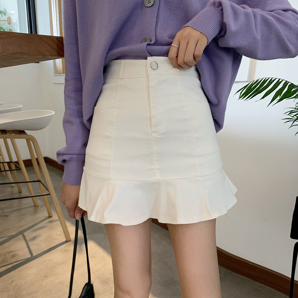 マーメイドミニスカート♡ぺプラム切り替えで華奢見せ S1970