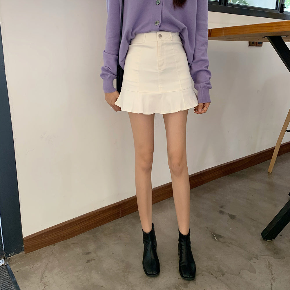 マーメイドミニスカート♡ぺプラム切り替えで華奢見せ S1970