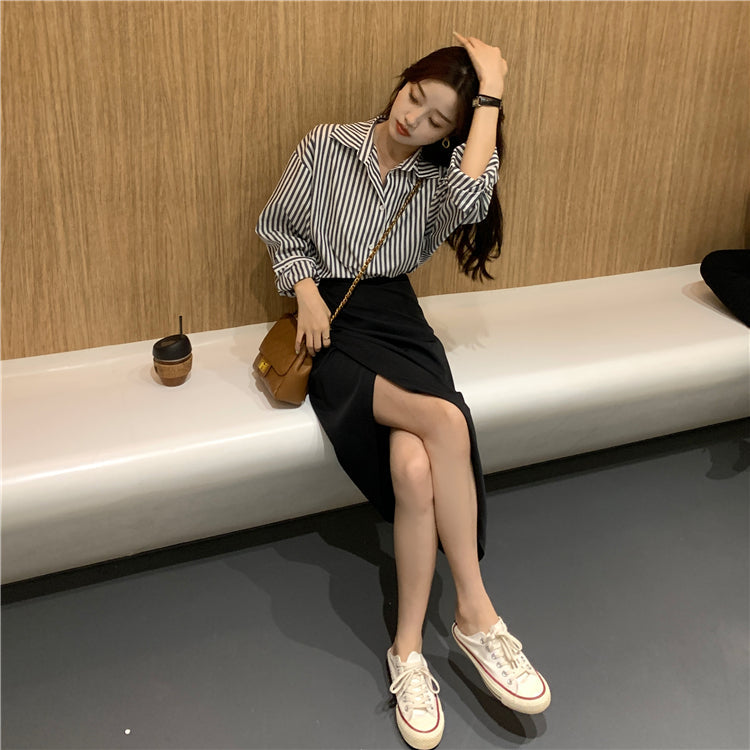 イレヘムロングスカート 大胆スリットで小柄さんもすっきり S2655