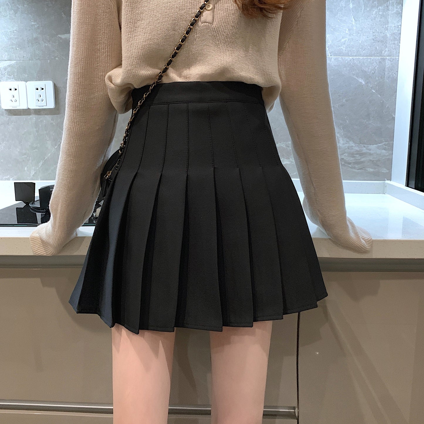 ウール風ベーシックプリーツミニスカート♡ S1952