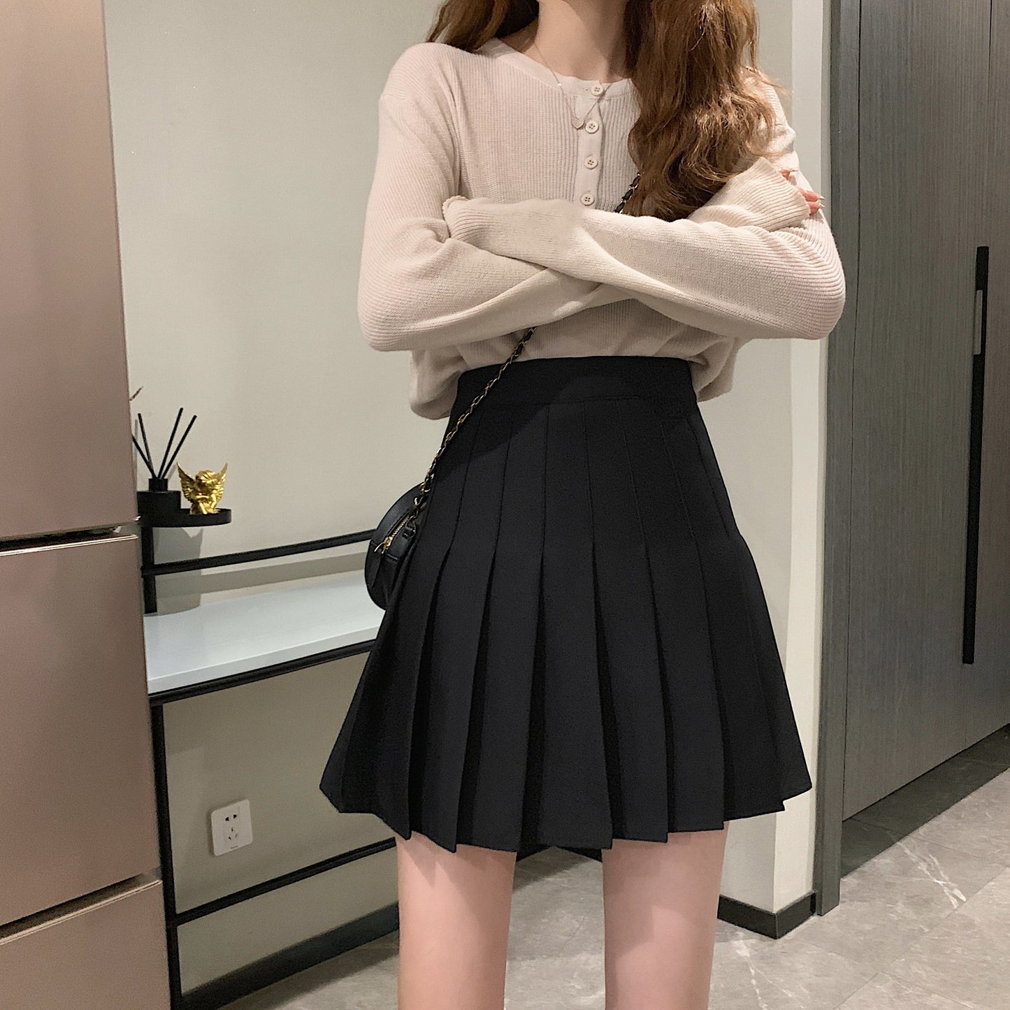 ウール風ベーシックプリーツミニスカート♡ S1952