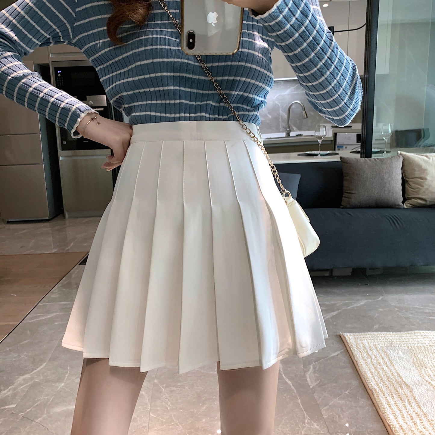ウール風ベーシックプリーツミニスカート♡ S1952