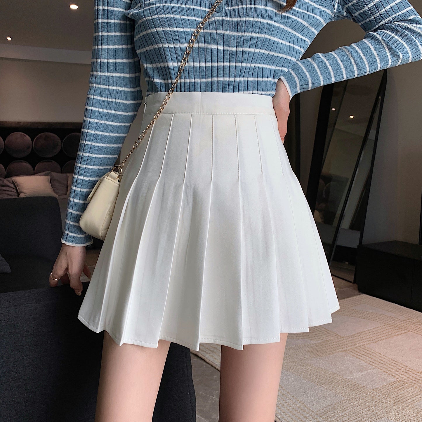 ウール風ベーシックプリーツミニスカート♡ S1952
