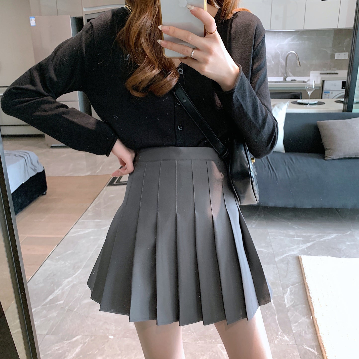 ウール風ベーシックプリーツミニスカート♡ S1952