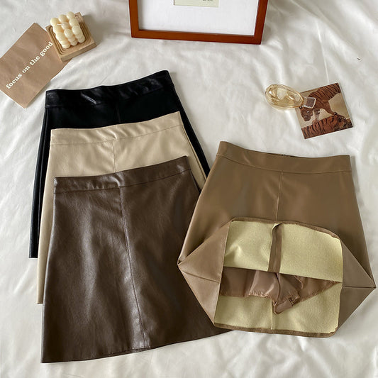エコレザーAラインミニスカート♡秋冬トレンド S2023