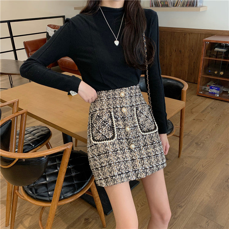 ツイードミニスカート♡脚長効果で大人可愛い S2022