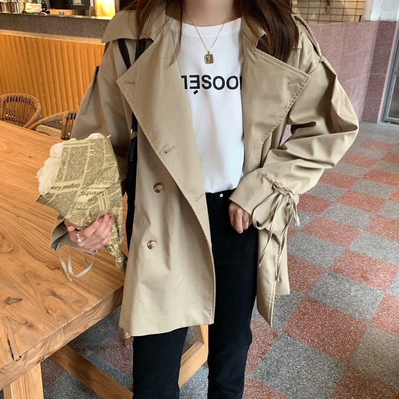 パフスリーブのトレンチコート♡ミドル丈で大人可愛い S1720