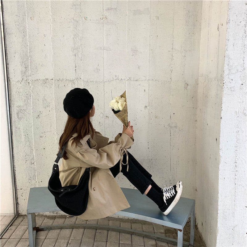 パフスリーブのトレンチコート♡ミドル丈で大人可愛い S1720