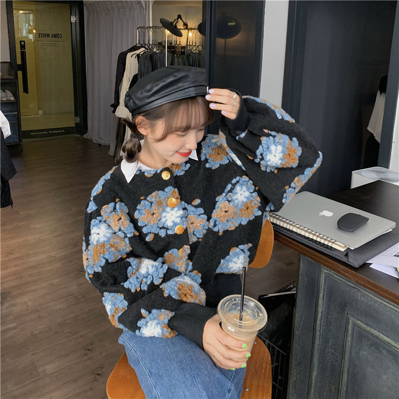 ヴィンテージ風ショートコート♡花柄ジャガードで大人可愛い S2580