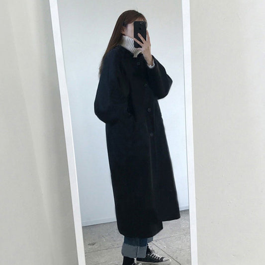 ステンカラーコート ロング丈で大人可愛い S1093