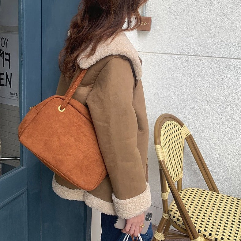 ビッグシルエット ボアジャケット カラフルで大人可愛い♡ S1089