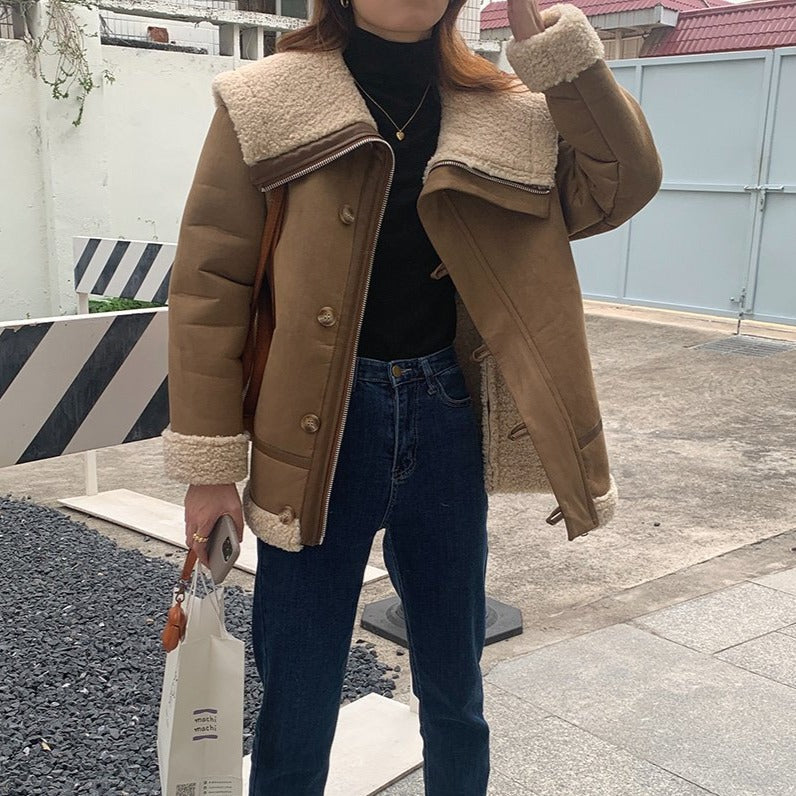 ビッグシルエット ボアジャケット カラフルで大人可愛い♡ S1089