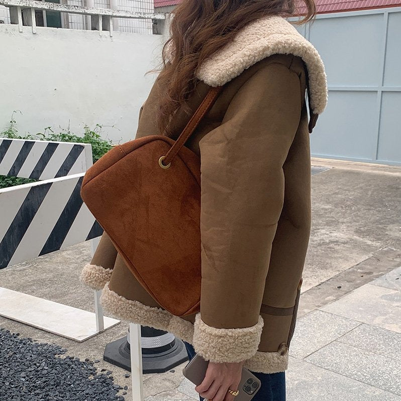 ビッグシルエット ボアジャケット カラフルで大人可愛い♡ S1089