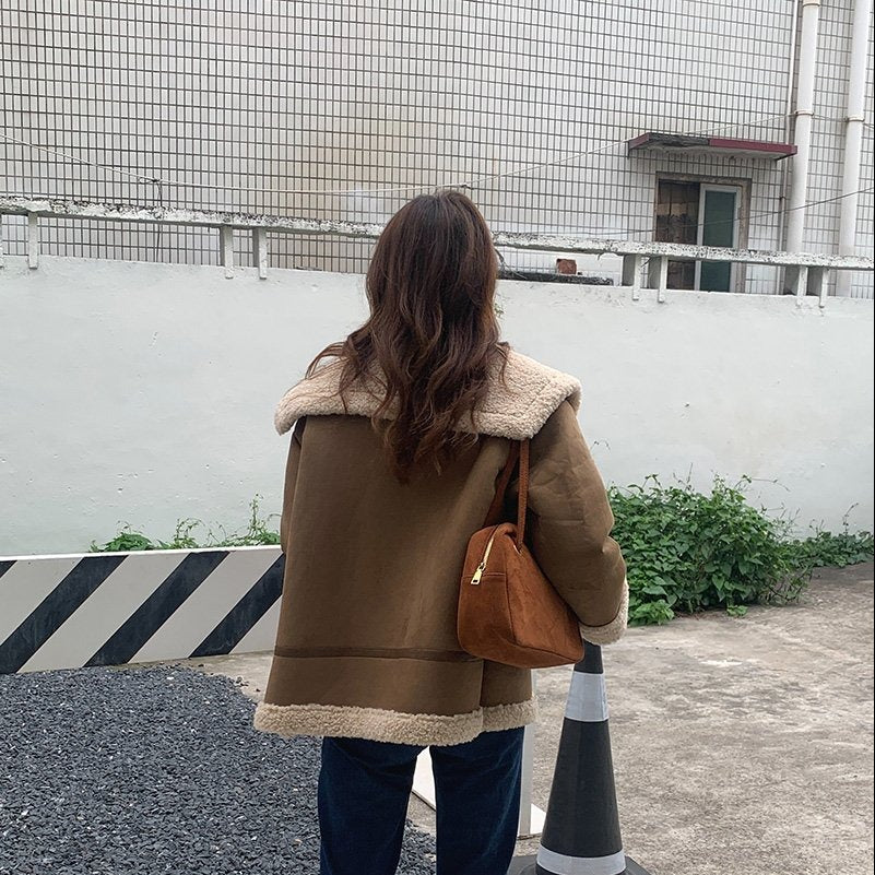 ビッグシルエット ボアジャケット カラフルで大人可愛い♡ S1089