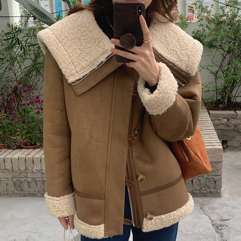 ビッグシルエット ボアジャケット カラフルで大人可愛い♡ S1089