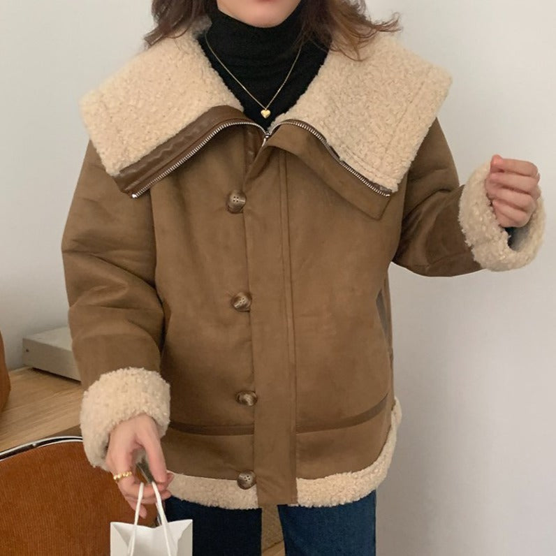 ビッグシルエット ボアジャケット カラフルで大人可愛い♡ S1089