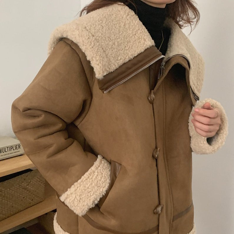 ビッグシルエット ボアジャケット カラフルで大人可愛い♡ S1089
