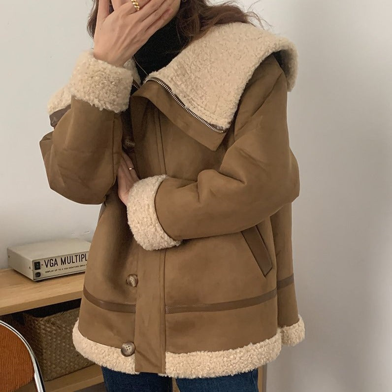 ビッグシルエット ボアジャケット カラフルで大人可愛い♡ S1089