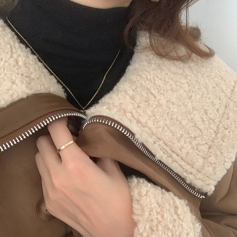 ビッグシルエット ボアジャケット カラフルで大人可愛い♡ S1089